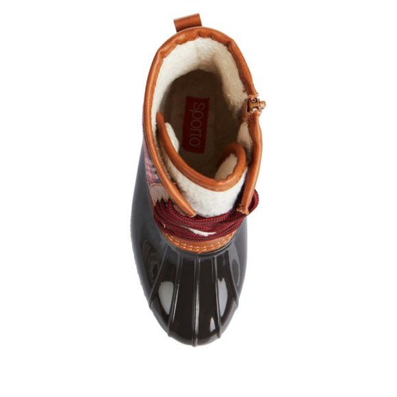 NWT Sporto Bella 2 Red Plaid Rubber Duck Boots Ladies  11M - Picture 3 of 5